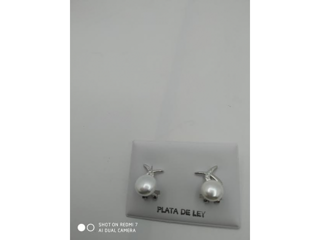 PENDIENTES PLATA PERLA