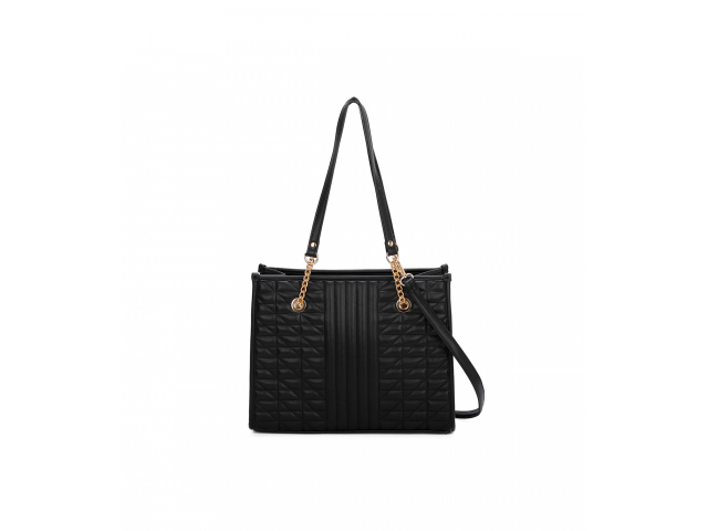 BOLSO DE HOMBRO NEGRO TEXTURAS